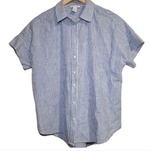Daily Ritual Button Down Cotton  Striped Shirt Small